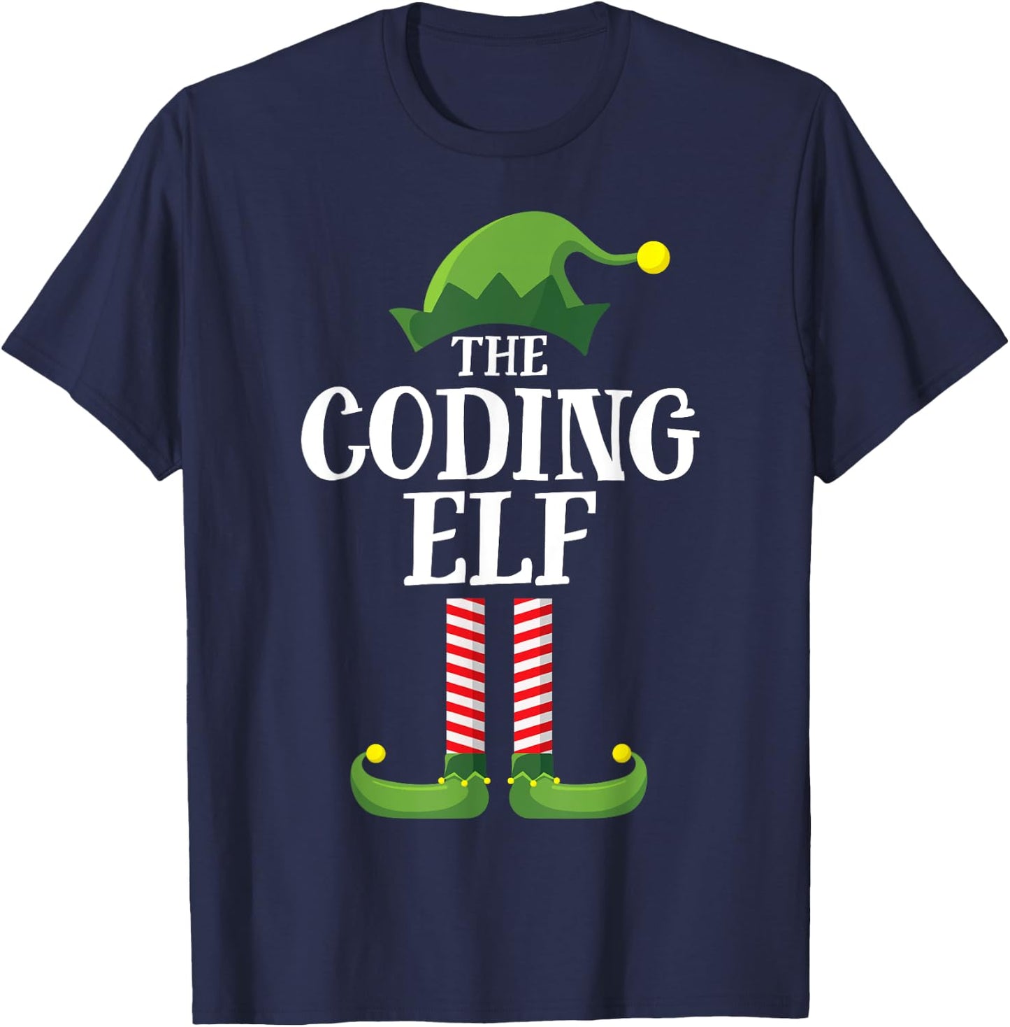 Coding Elf Matching Family Group Christmas Party Pyjamas T-Shirt - T-Shirt | Navy