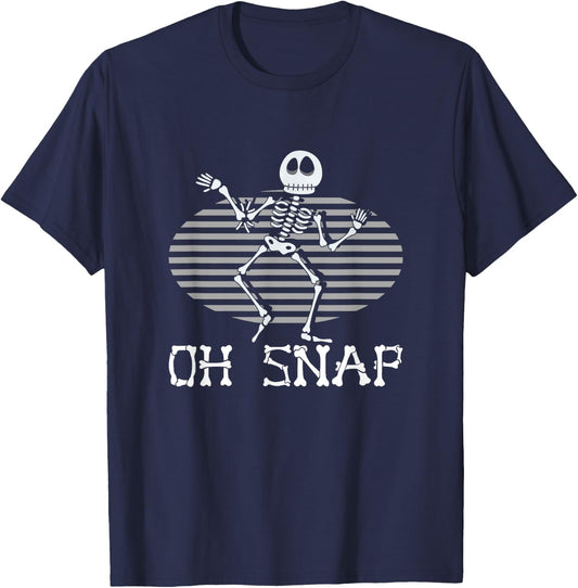 Oh Snap Broken Arm Injury Broken Bones Hospital Skeleton T-Shirt - T-Shirt | Navy