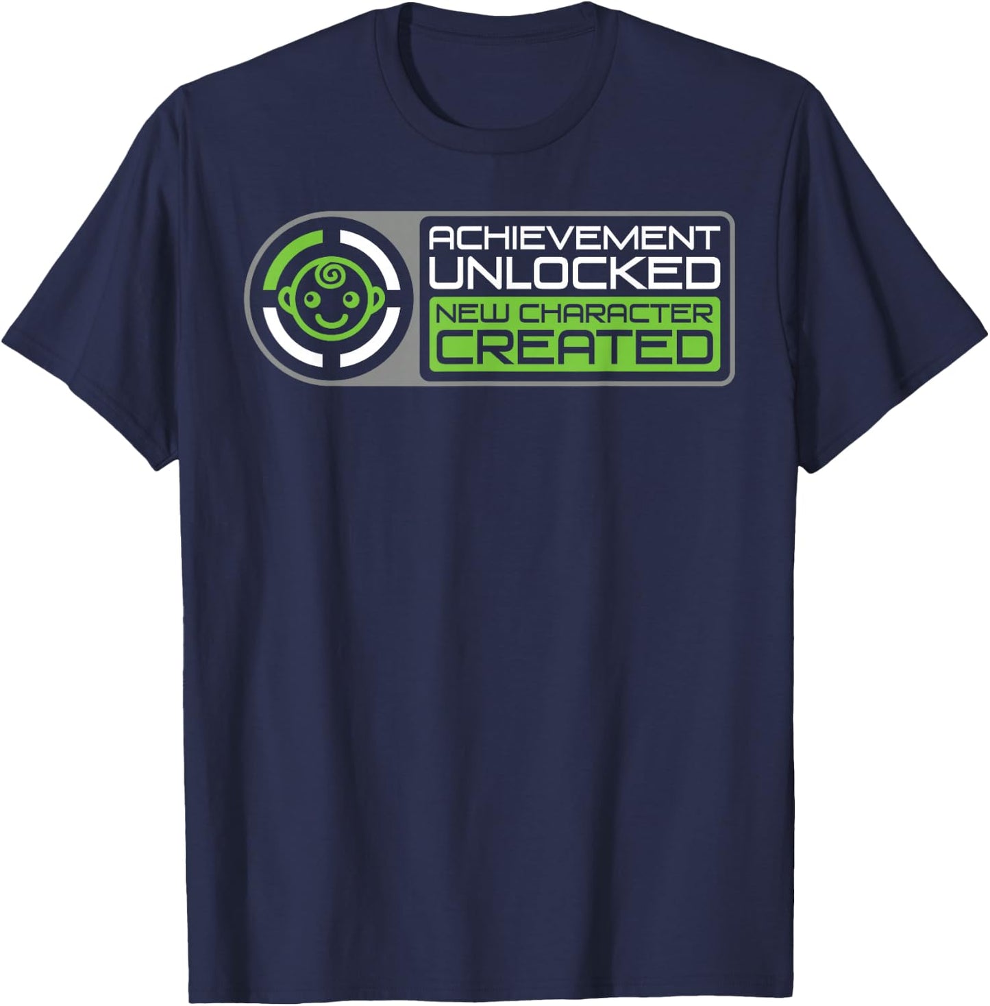 Achievement Unlocked Funny Gamer Dad Pregnancy Man Gift T-Shirt - T-Shirt | Navy
