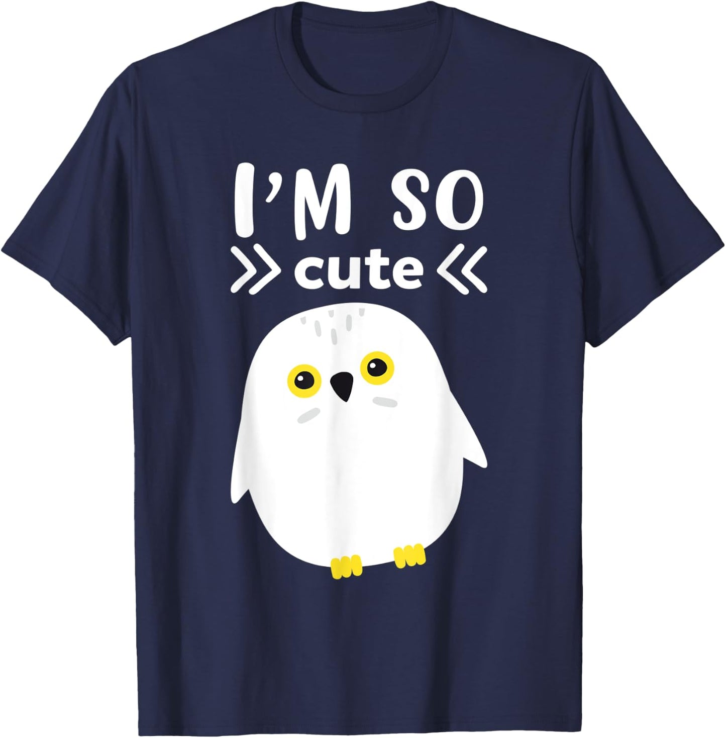I`m So Cute White Snow Owl I Kingfisher I Kids Snow Owl T-Shirt - T-Shirt | Navy