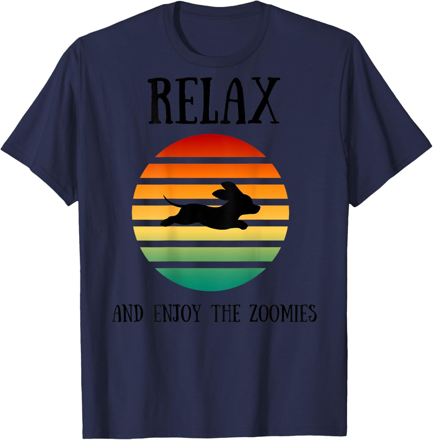 Relax and Enjoy the Zoomies Dachshund Doxin Wiener Dog Funny Women Kids T-Shirt - T-Shirt | Navy