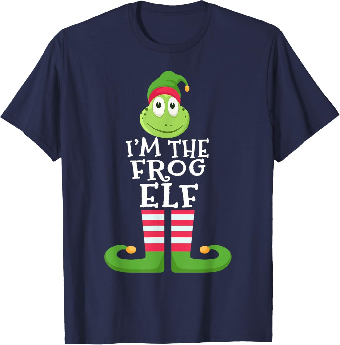 Frog Elf Funny Frog Lover's Family Matching Christmas Pajama T-Shirt - T-Shirt | Navy