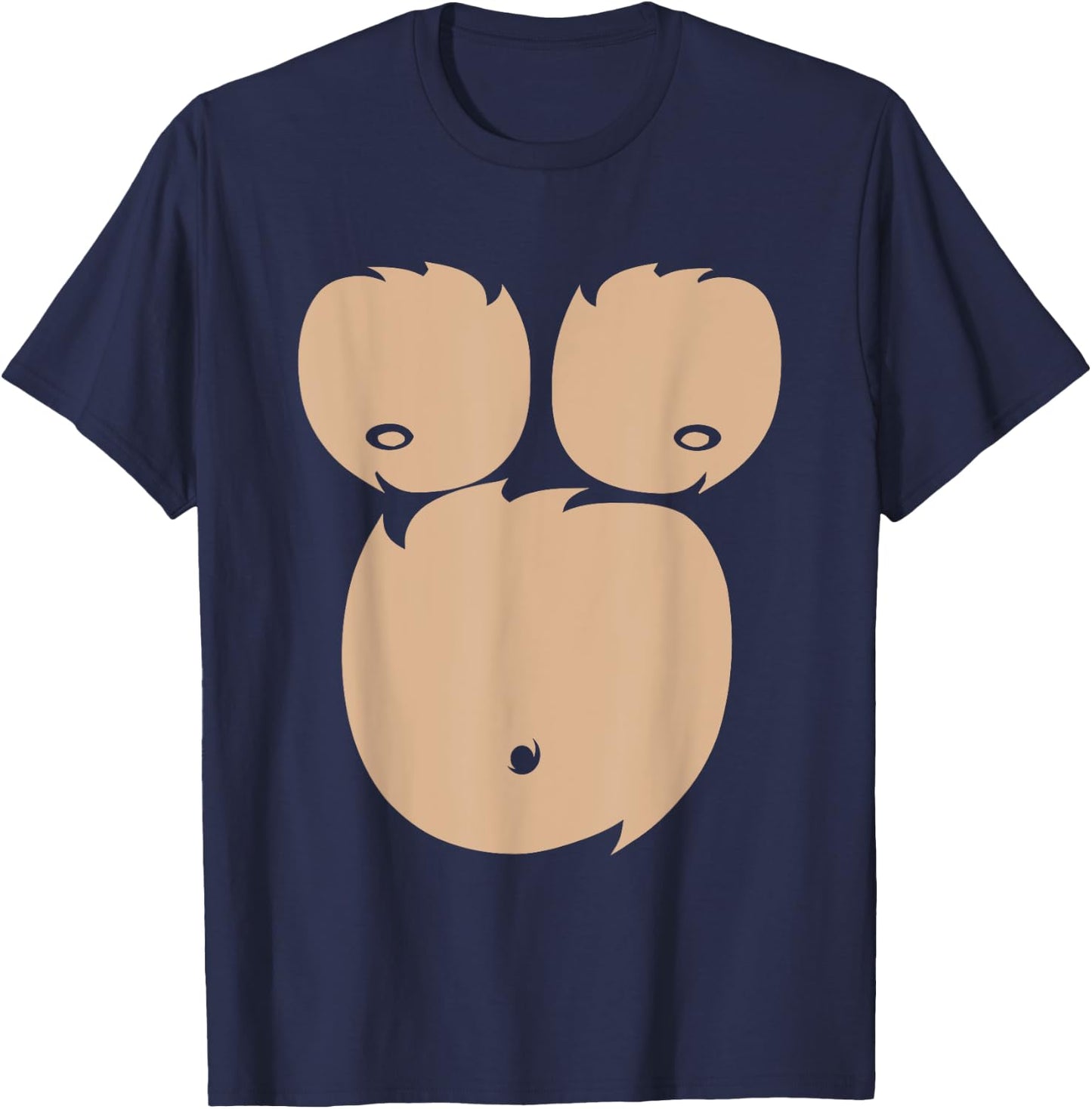 Monkey Chest Funny Easy Halloween Costume T-Shirt - T-Shirt | Navy