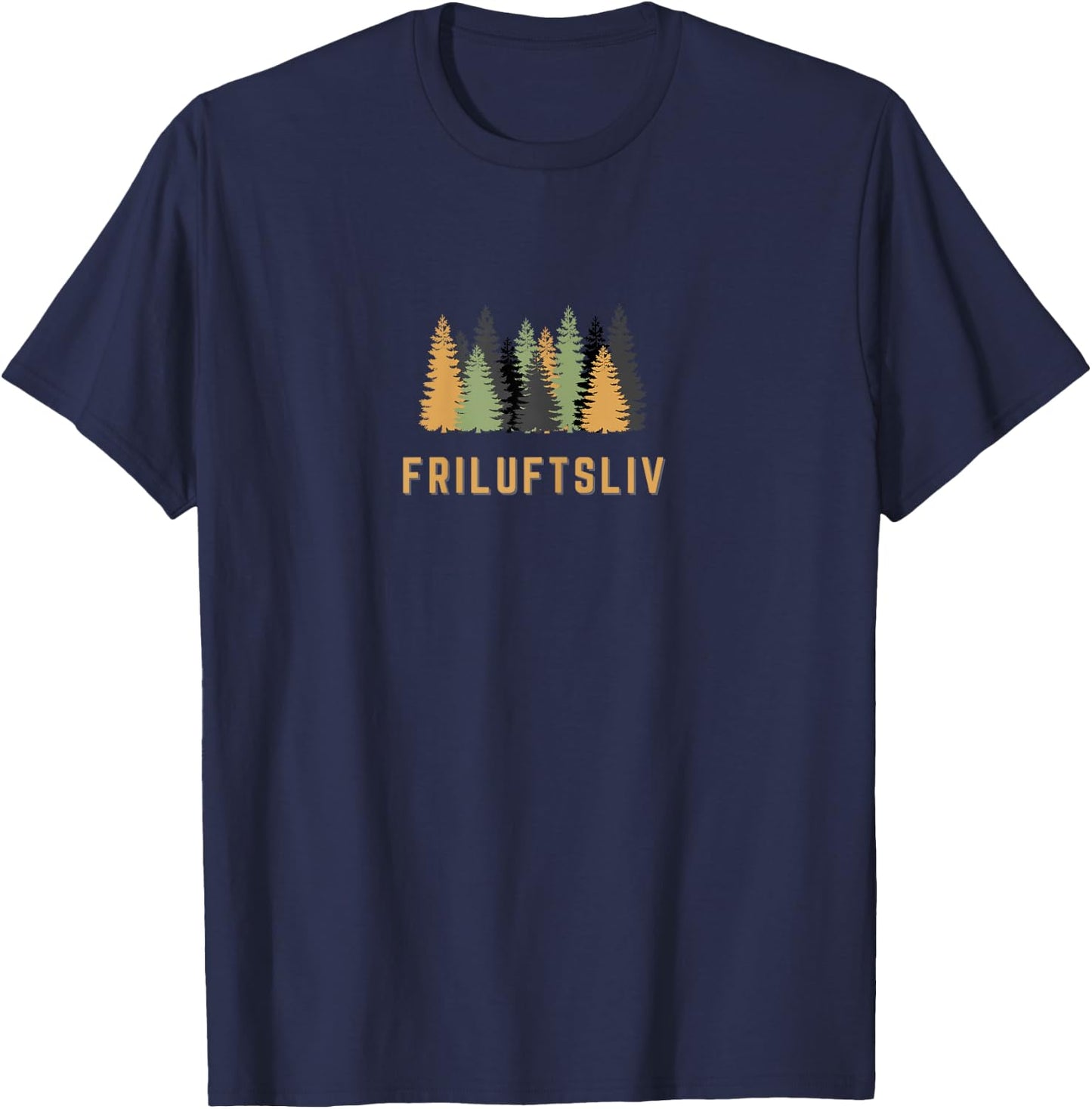 Friluftsliv Nordic Outdoor Living Scandinavian Life Hygge T-Shirt - T-Shirt | Navy