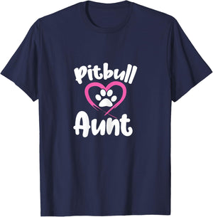 Pitbull Aunt Auntie Dog Mom Pitbull Owner T-Shirt - T-Shirt | Navy