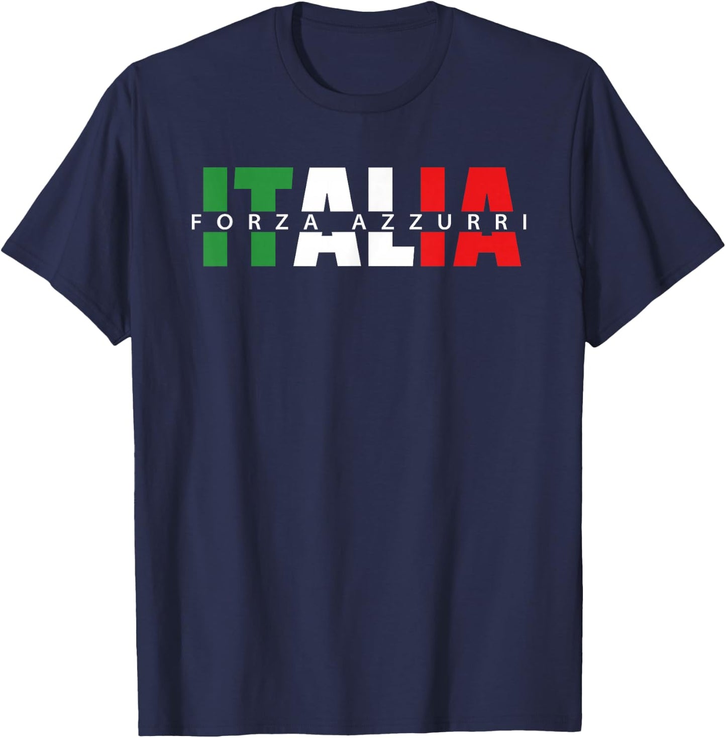Forza Azzurri Italia Calcio Soccer Amichevole Partitella T-Shirt - T-Shirt | Navy