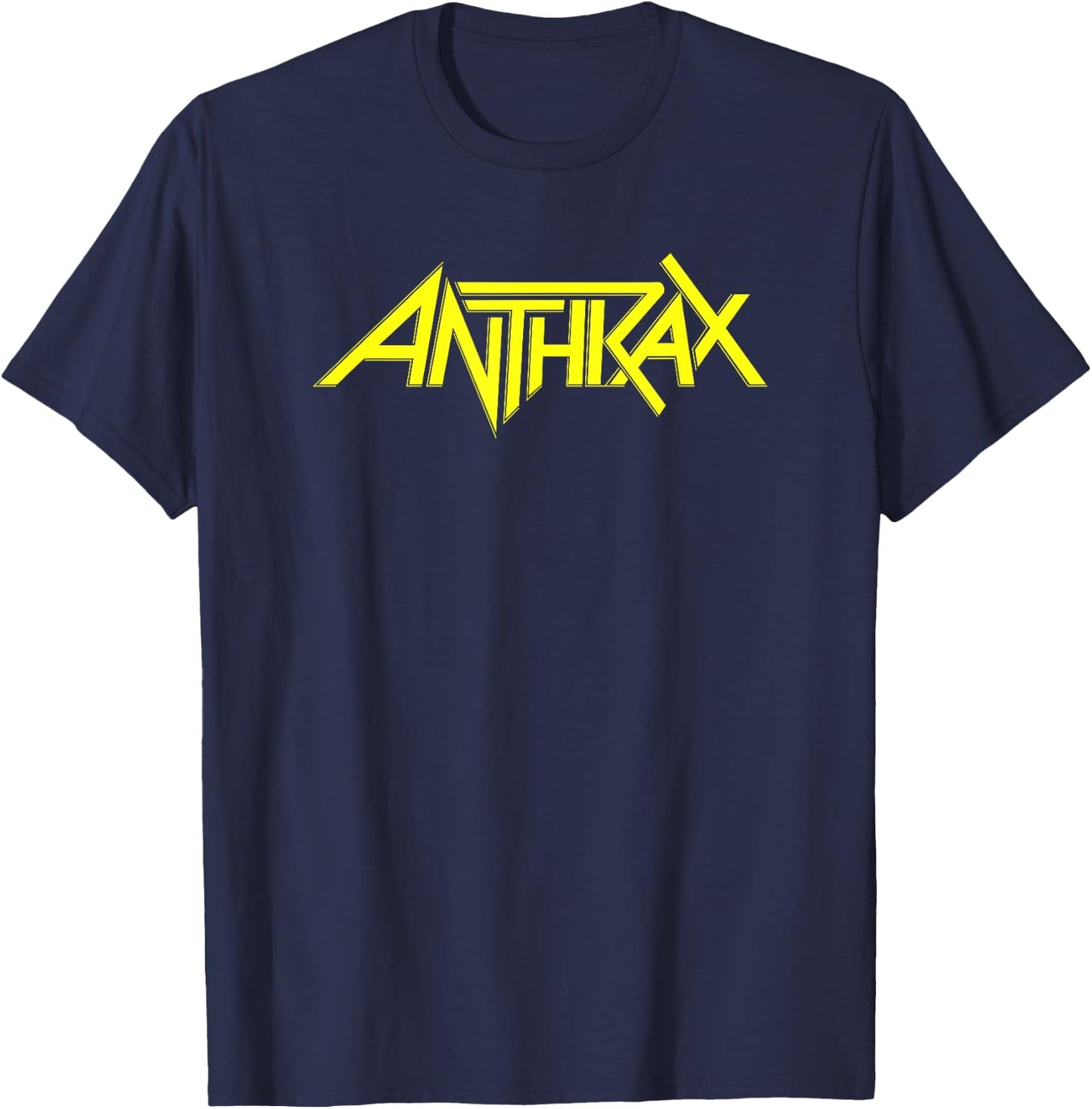 Anthrax – Anthrax Yellow Logo T-Shirt - T-Shirt | Navy