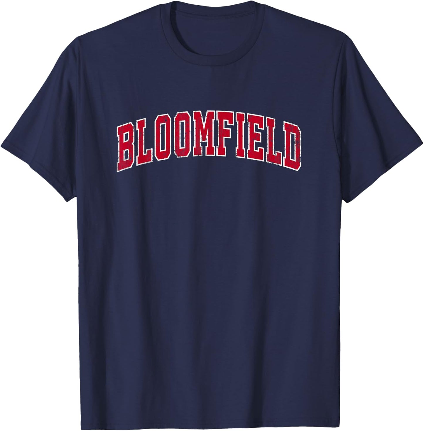 Bloomfield New Jersey NJ Vintage Sports Design Red Design T-Shirt - T-Shirt | Navy