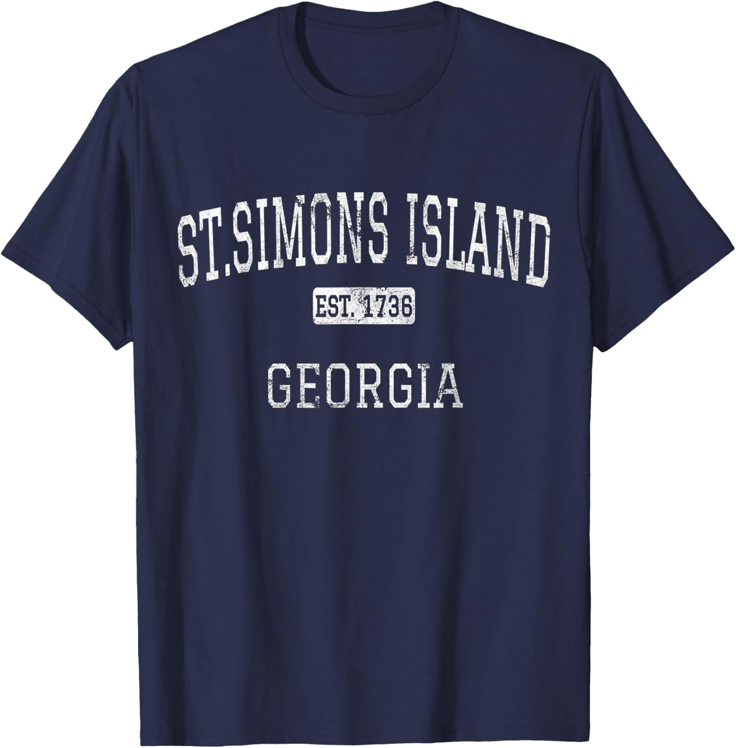 St.Simons Island Georgia GA Vintage T-Shirt - T-Shirt | Navy