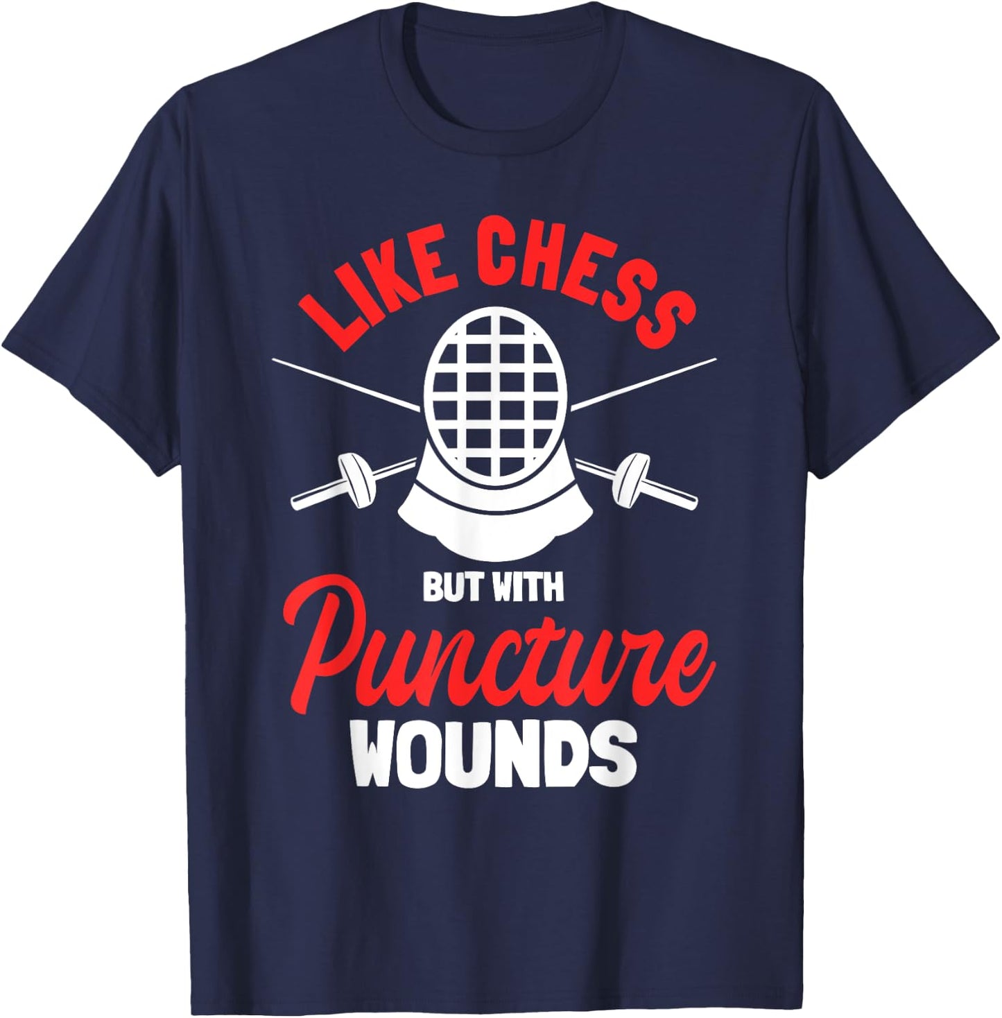 Fencing Combat Sport Foil Epee Fence Sabre Sword Fencer T-Shirt - T-Shirt | Navy