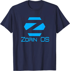 Linux Zorin OS with Blue Tagline and Logo Open Source Os T-Shirt - T-Shirt | Navy