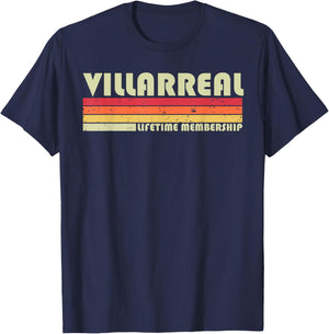 VILLARREAL Surname Funny Retro Vintage 90s Birthday Reunion T-Shirt - T-Shirt | Navy