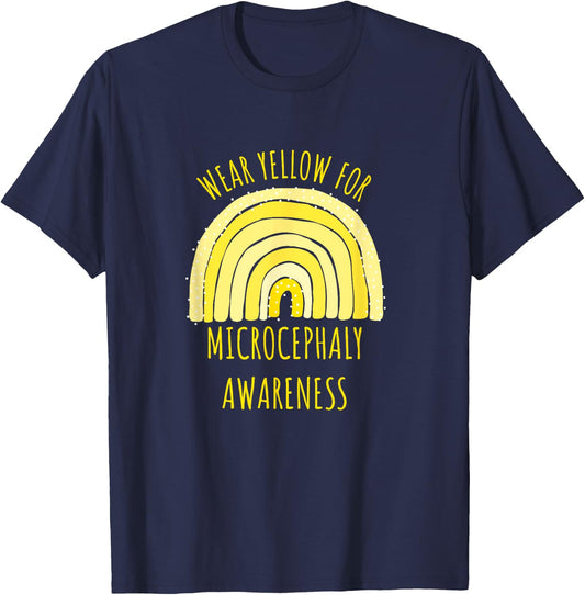 Wear Yellow For Microcephaly Awareness Shirt | Microcephaly T-Shirt - T-Shirt | Navy