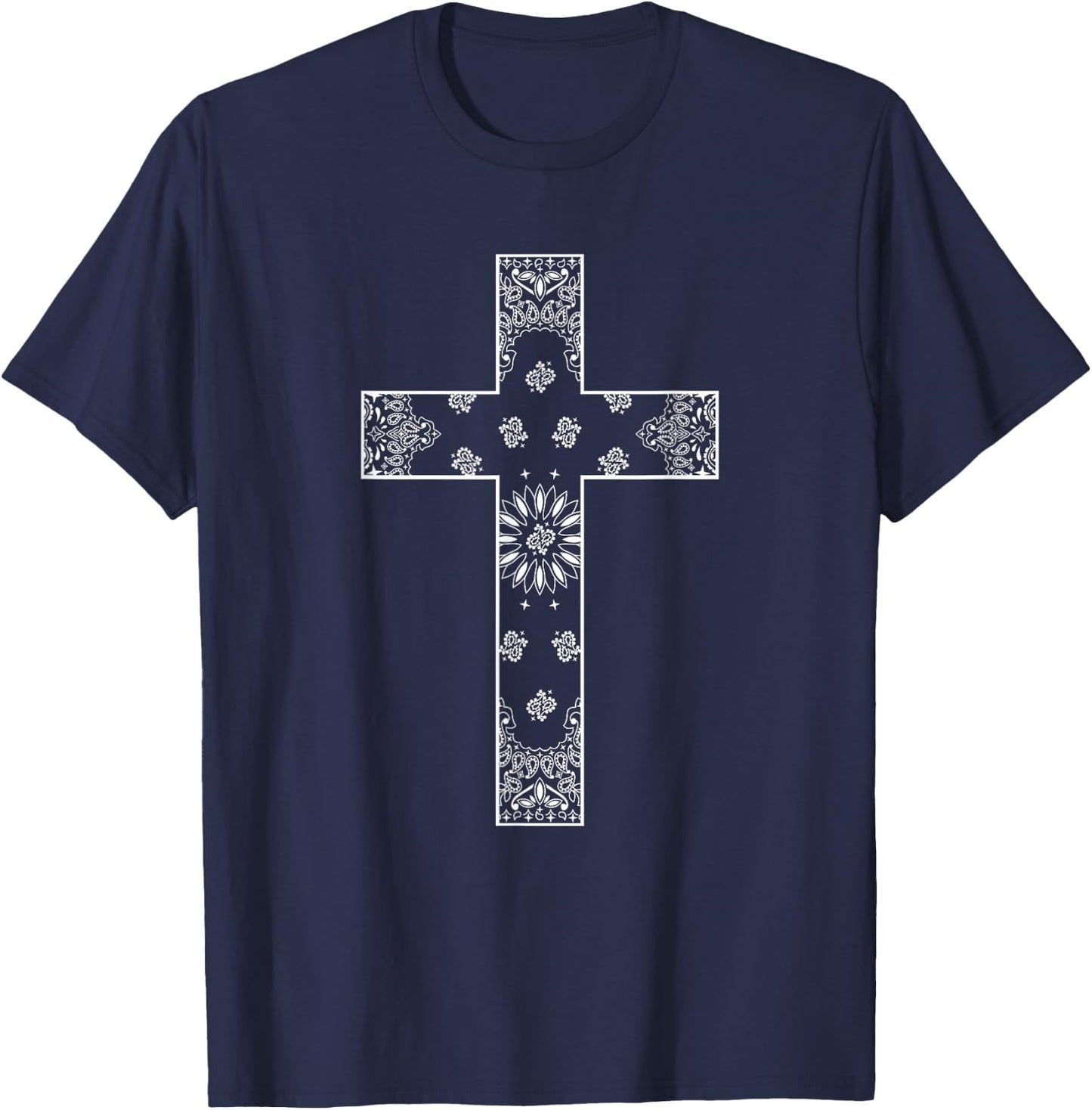 Christian Catholic Bandana Cross Faith Jesus T-Shirt - T-Shirt | Navy
