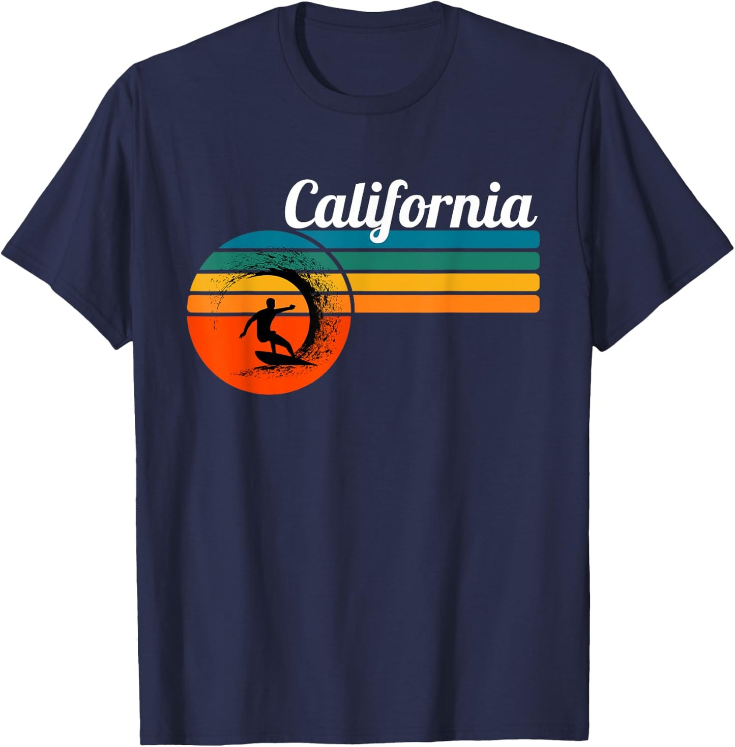 Surf California Beach Vintage Retro Surf Men Women Girls Kids T-Shirt - T-Shirt | Navy