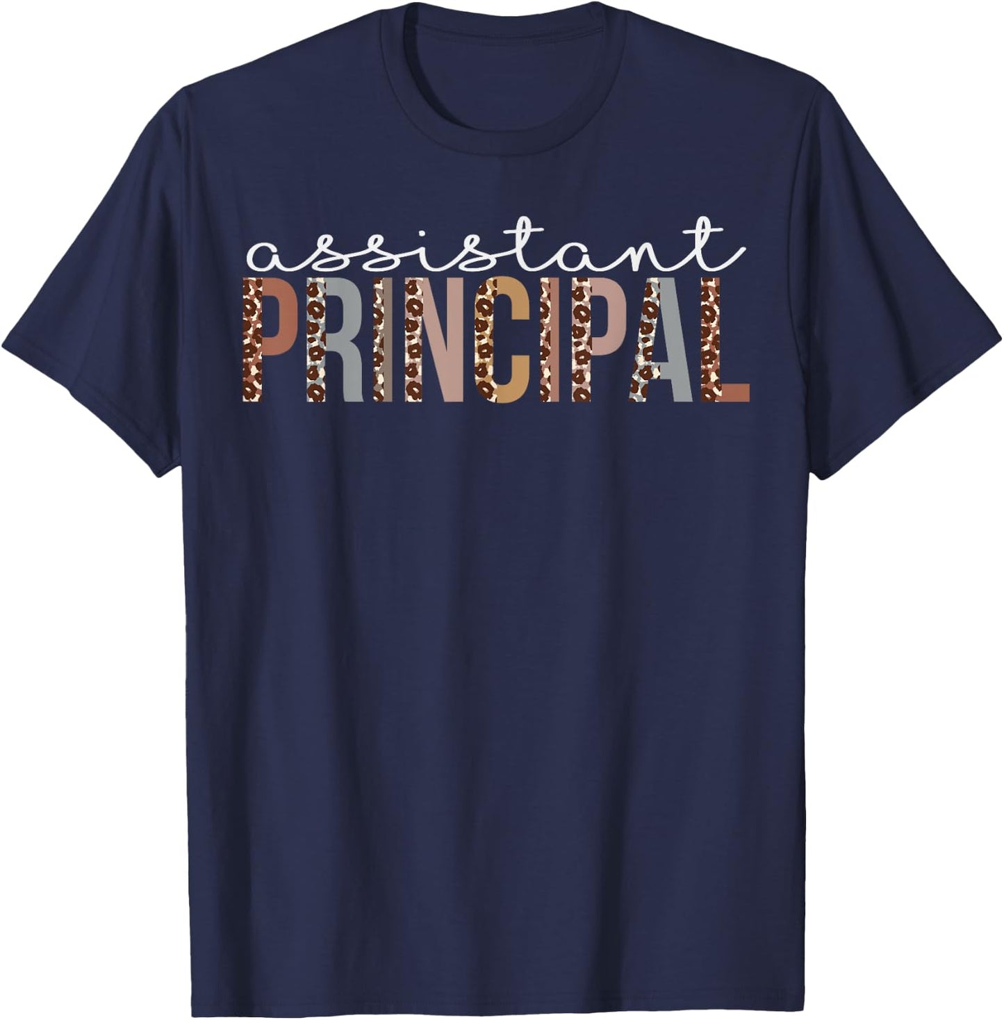 Assistant Principal Leopard Appreciation For Work T-Shirt - T-Shirt | Navy