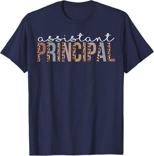 Assistant Principal Leopard Appreciation For Work T-Shirt - T-Shirt | Navy