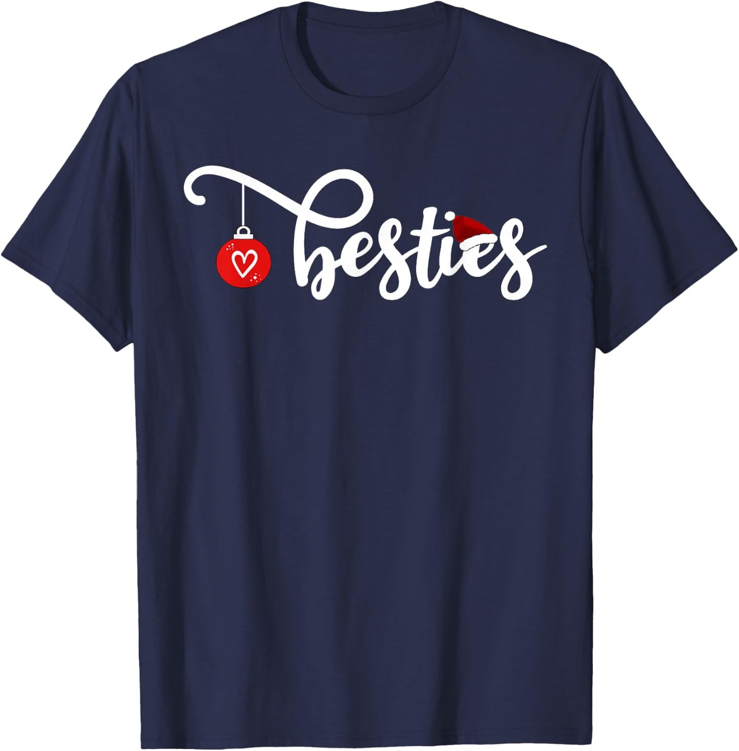 Besti Friend Christmas Cute Besties Christmas T-Shirt - T-Shirt | Navy
