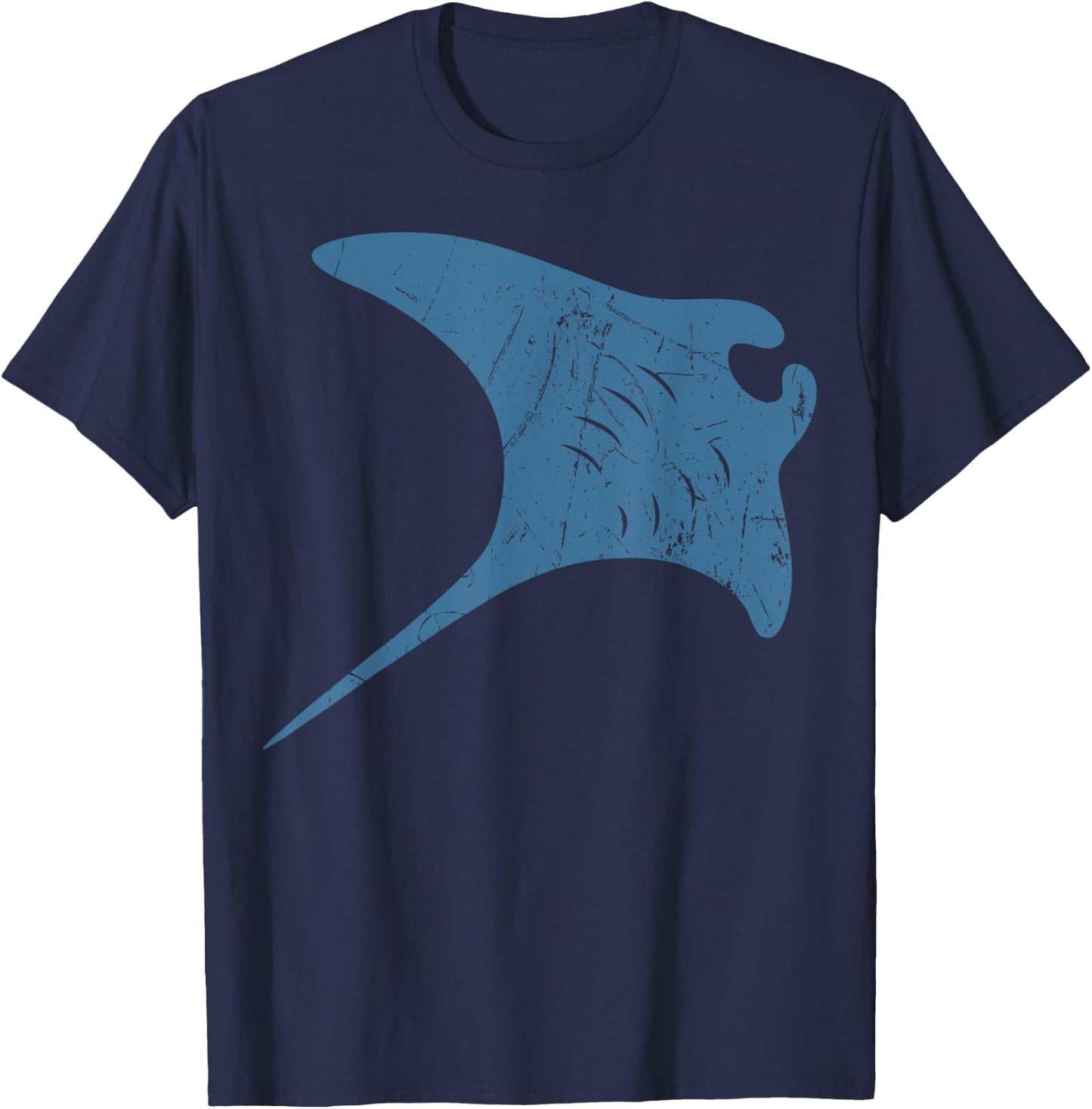 Manta Ray Vintage Stingray Fish Mantas Ocean Biologist T-Shirt - T-Shirt | Navy