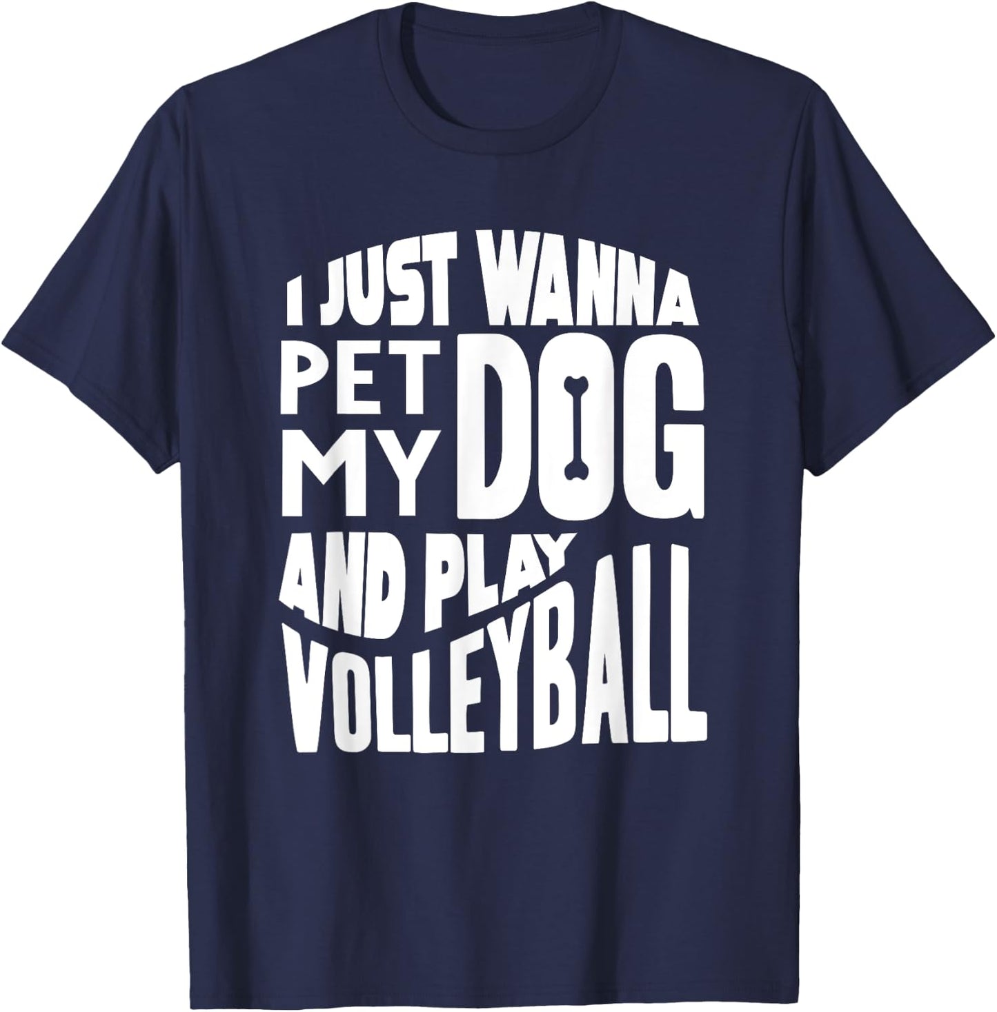 Volleyball Player Shirt Men Women Volleyball and Dog Lover T-Shirt - T-Shirt | Navy