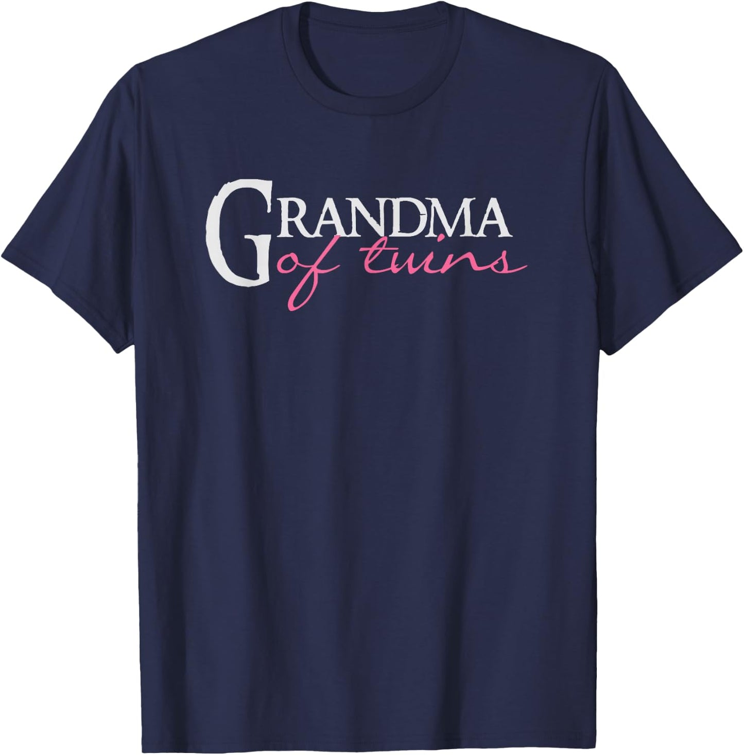 BullQuack Grandma of Twins - Proud Twin Grandparent T-Shirt - T-Shirt | Navy
