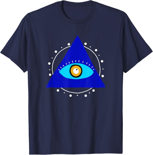 Evil Eye Curse Protection Seeing Eye Nazar Mati Evil Eye T-Shirt - T-Shirt | Navy