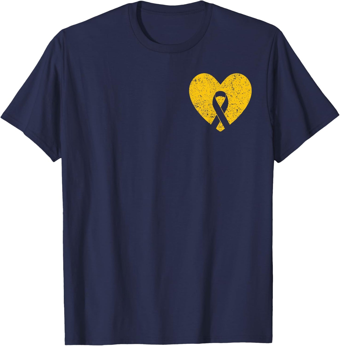 In September We Wear Gold Childhood Cancer Awareness Ribbon T-Shirt - T-Shirt | Navy