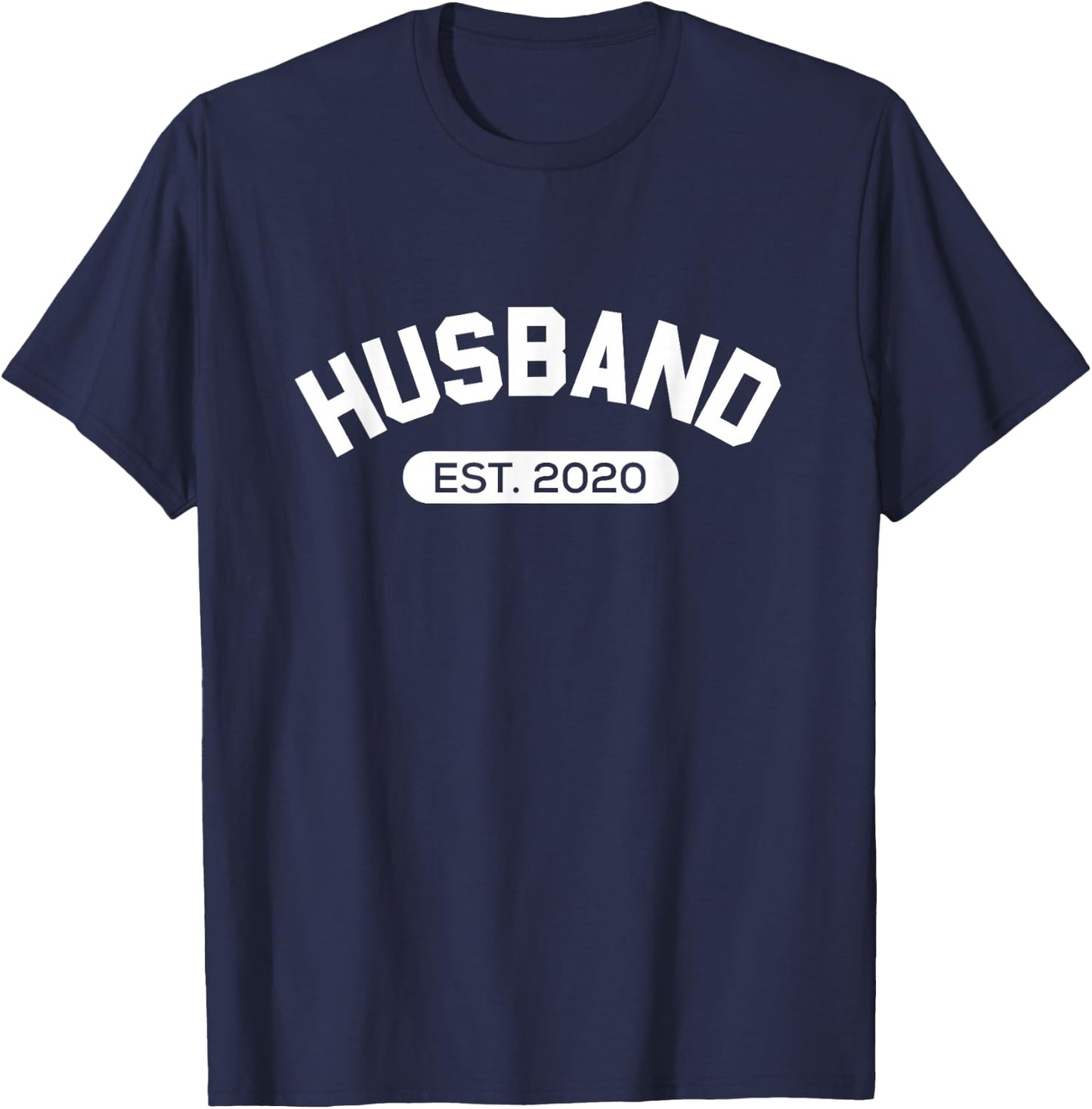 Funny Family Husband Est. 2020 Married This Year Newlywed T-Shirt - T-Shirt | Navy