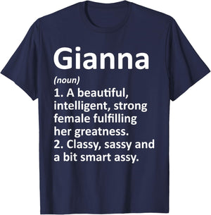 GIANNA Definition Personalized Name Funny Christmas Gift T-Shirt - T-Shirt | Navy
