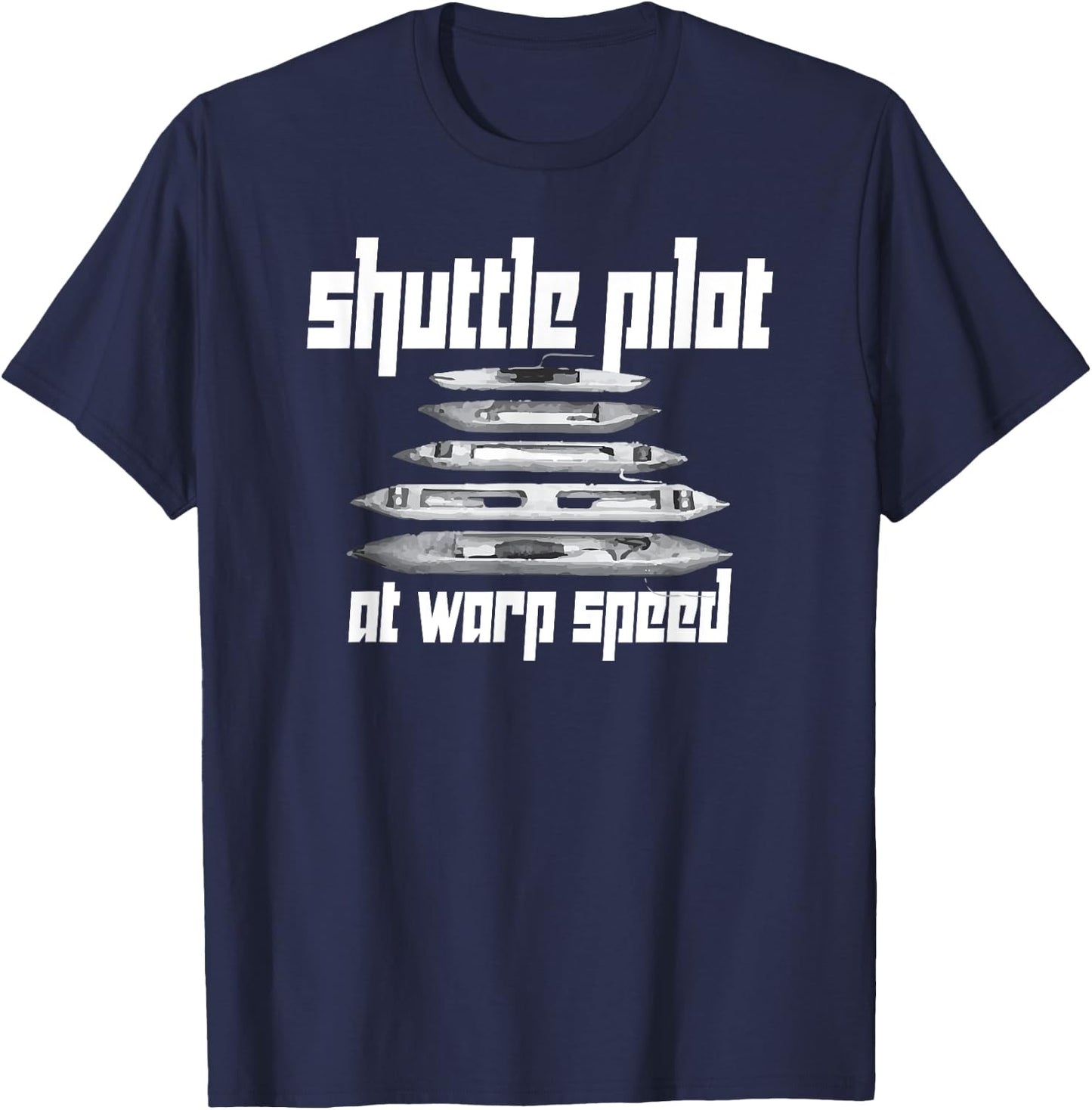 Hand Weaver weaving Shuttle Pilot at Warp Speed T-Shirt - T-Shirt | Navy