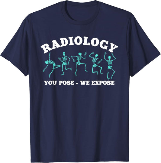 Funny Radiology Skeletons Gift X-ray Technician T-Shirt - T-Shirt | Navy