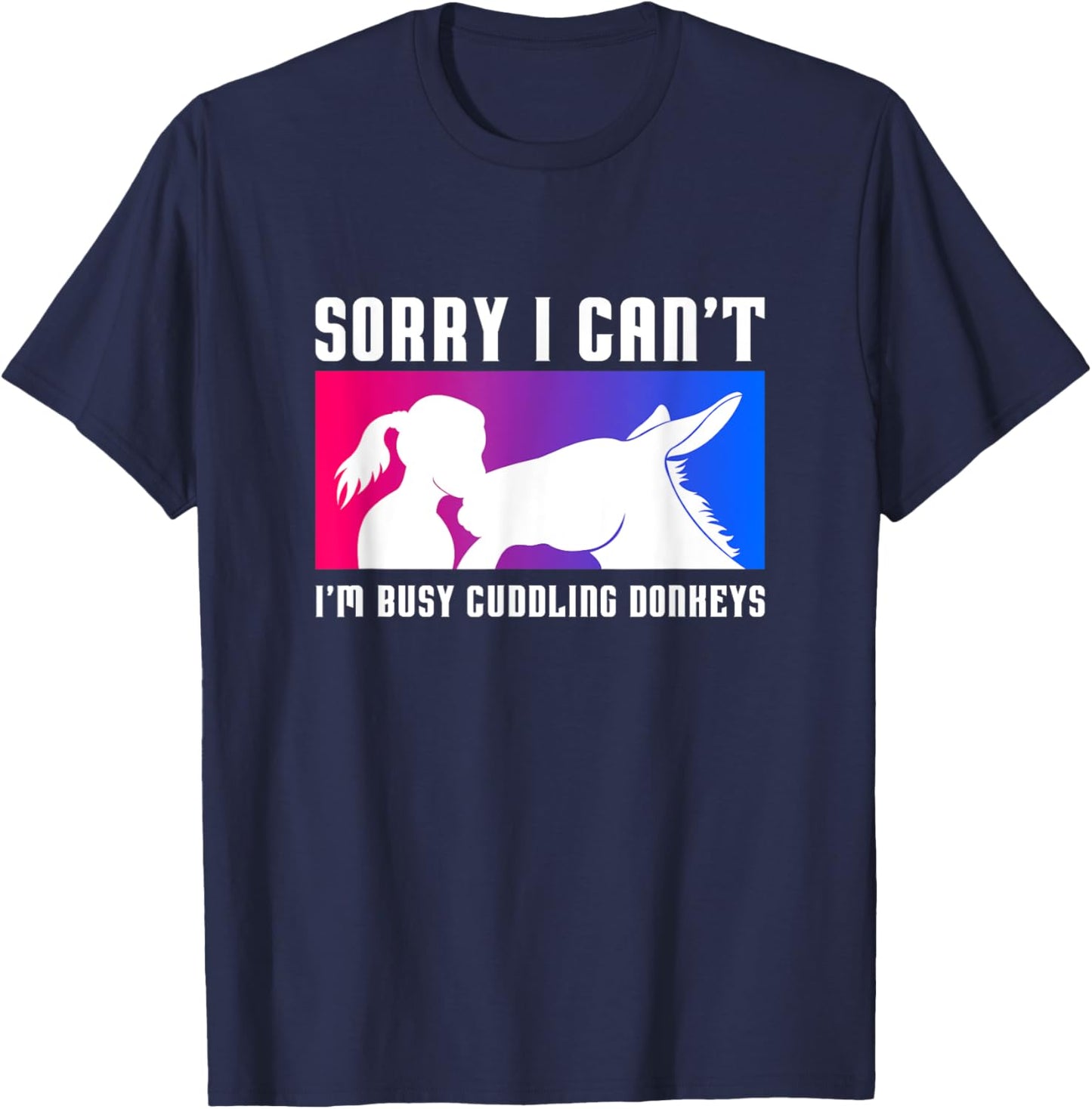 Cuddling Donkeys Ironic Baby Donkey T-Shirt - T-Shirt | Navy