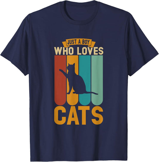 Just a boy who loves cats T-Shirt - T-Shirt | Navy