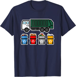 Recycling Truck T apparel Kids Gift Garbage Truck T-Shirt - T-Shirt | Navy