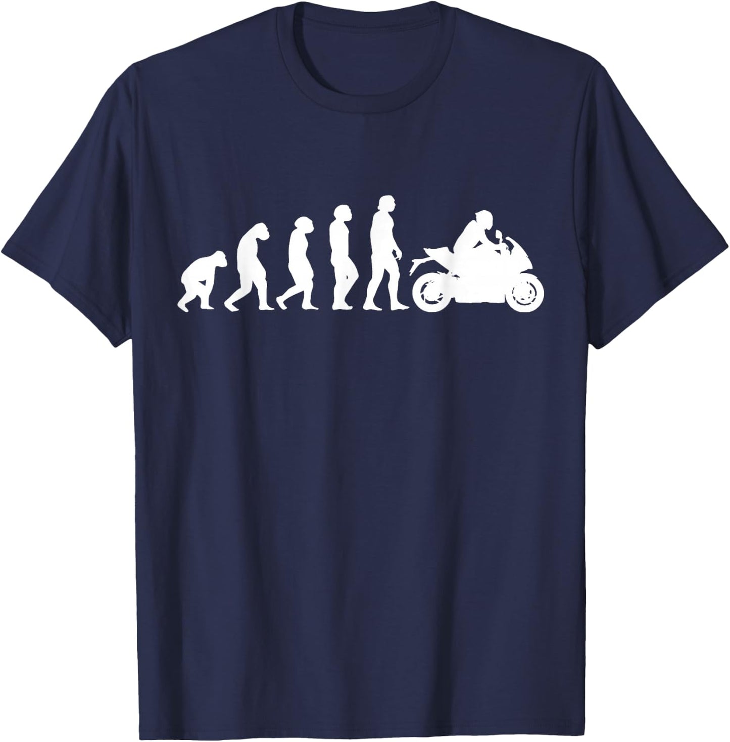 Motorcycle Evolution Funny Racing Sport Street Bike Biker T-Shirt - T-Shirt | Navy