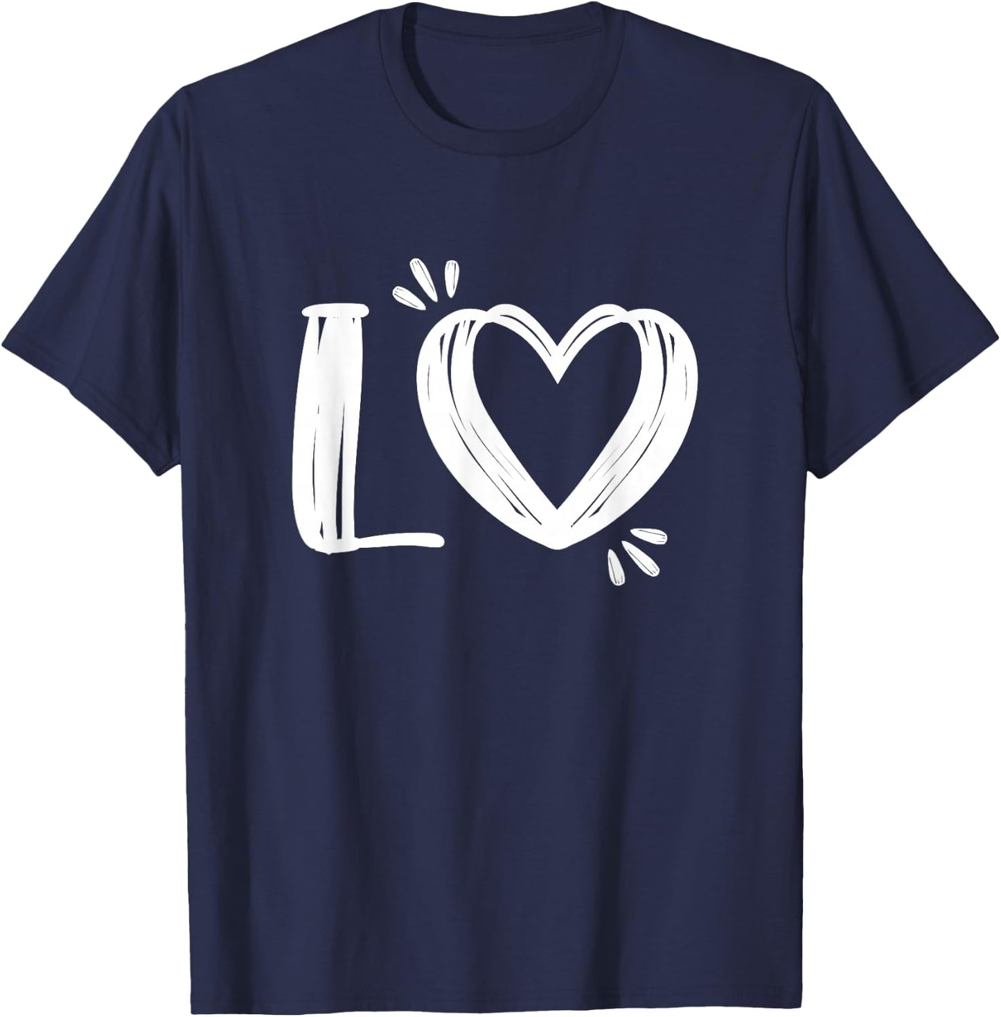Valentines Couples Shirt & Her Matching Love T-Shirt - T-Shirt | Navy