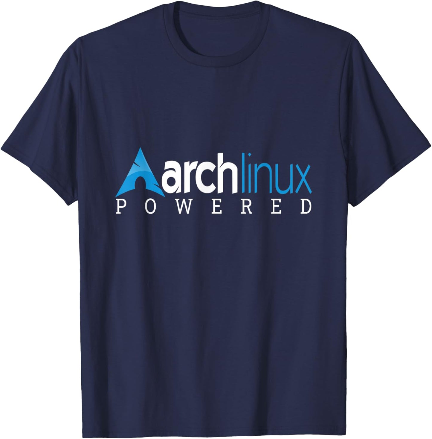 Powered by Arch Linux tagline and Logo Open Source Os T-Shirt - T-Shirt | Navy