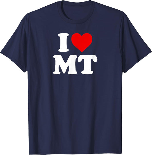 I Love MT Heart Montana T-Shirt - T-Shirt | Navy