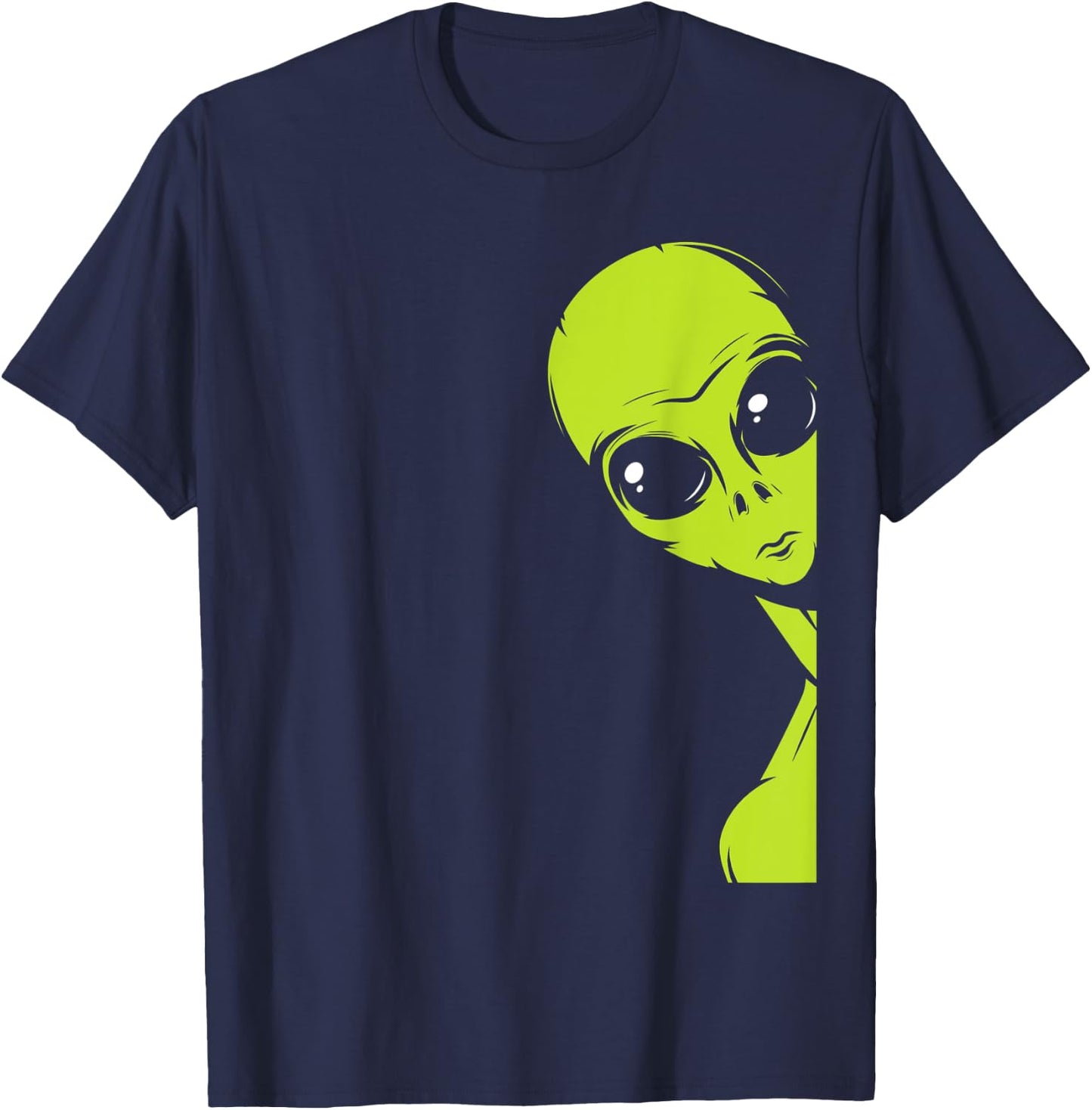 Funny Alien Peeking Alien Believer T-Shirt - T-Shirt | Navy