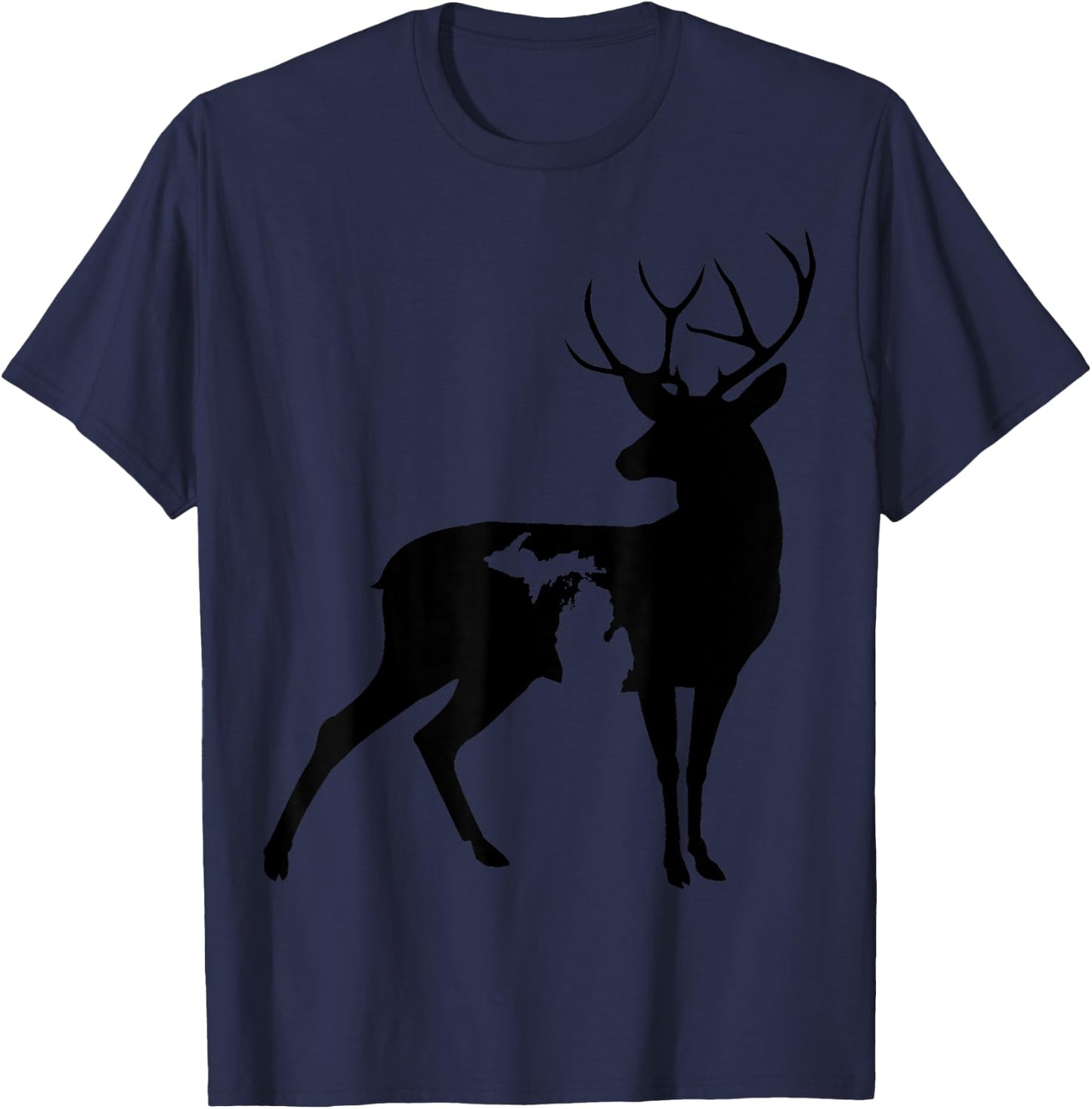 Michigan Deer Hunter Great Lakes Pure Michigan Outdoors T-Shirt - T-Shirt | Navy