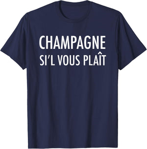 Champagne SIL Vous Plait - Please - French Wine T-Shirt - T-Shirt | Navy