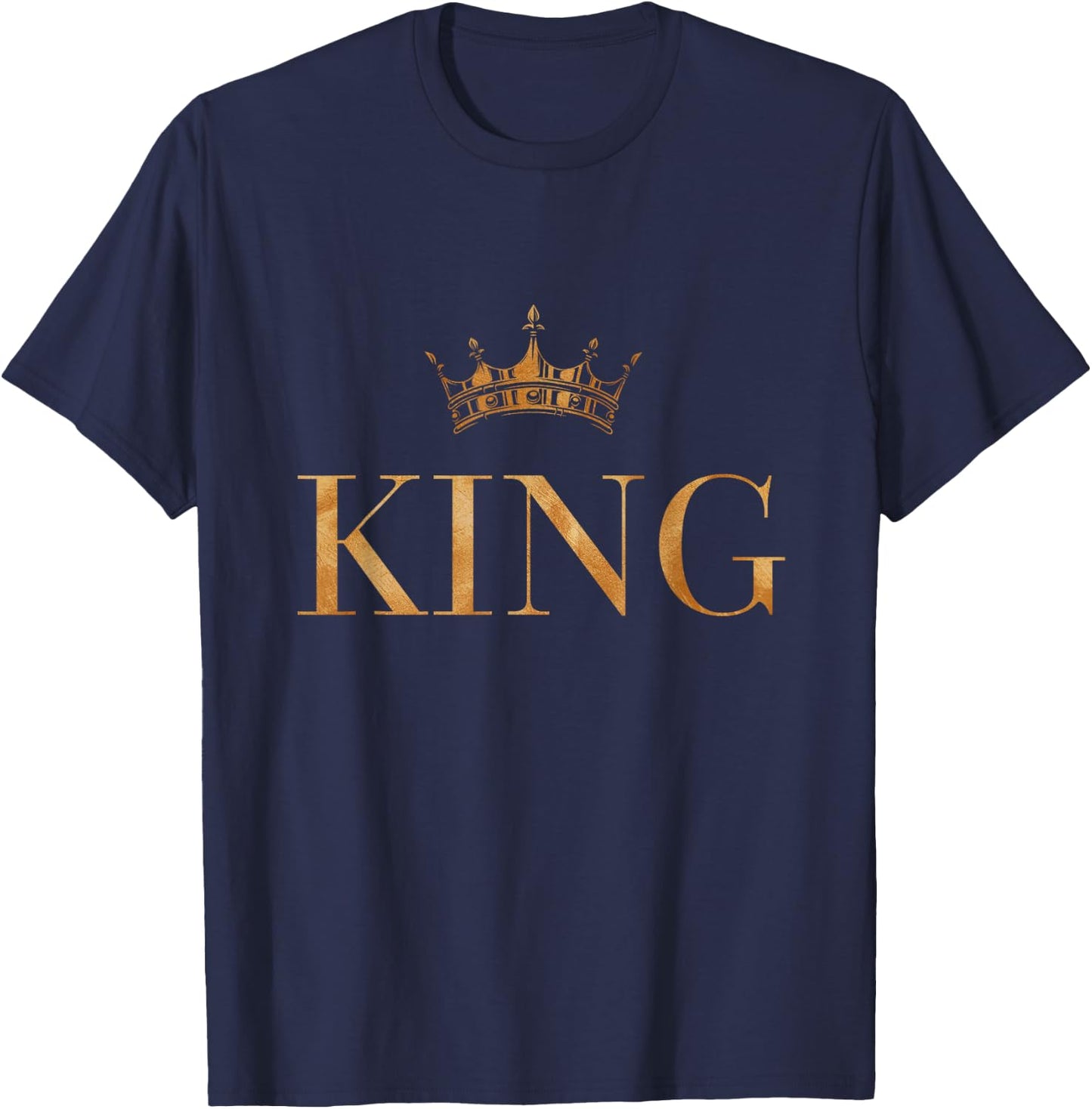 King Gold Crown Minimalist Halloween Costume Matching T-Shirt - T-Shirt | Navy