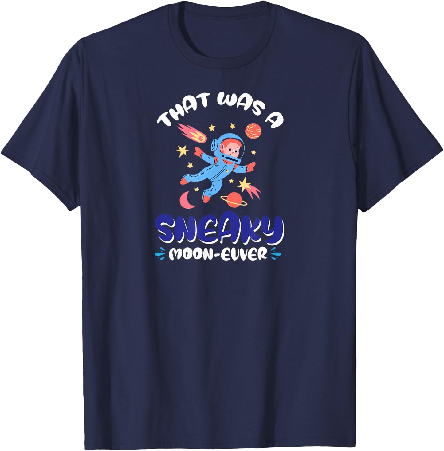 Rocket Stars Moon Sun Space Travel Space T-Shirt - T-Shirt | Navy