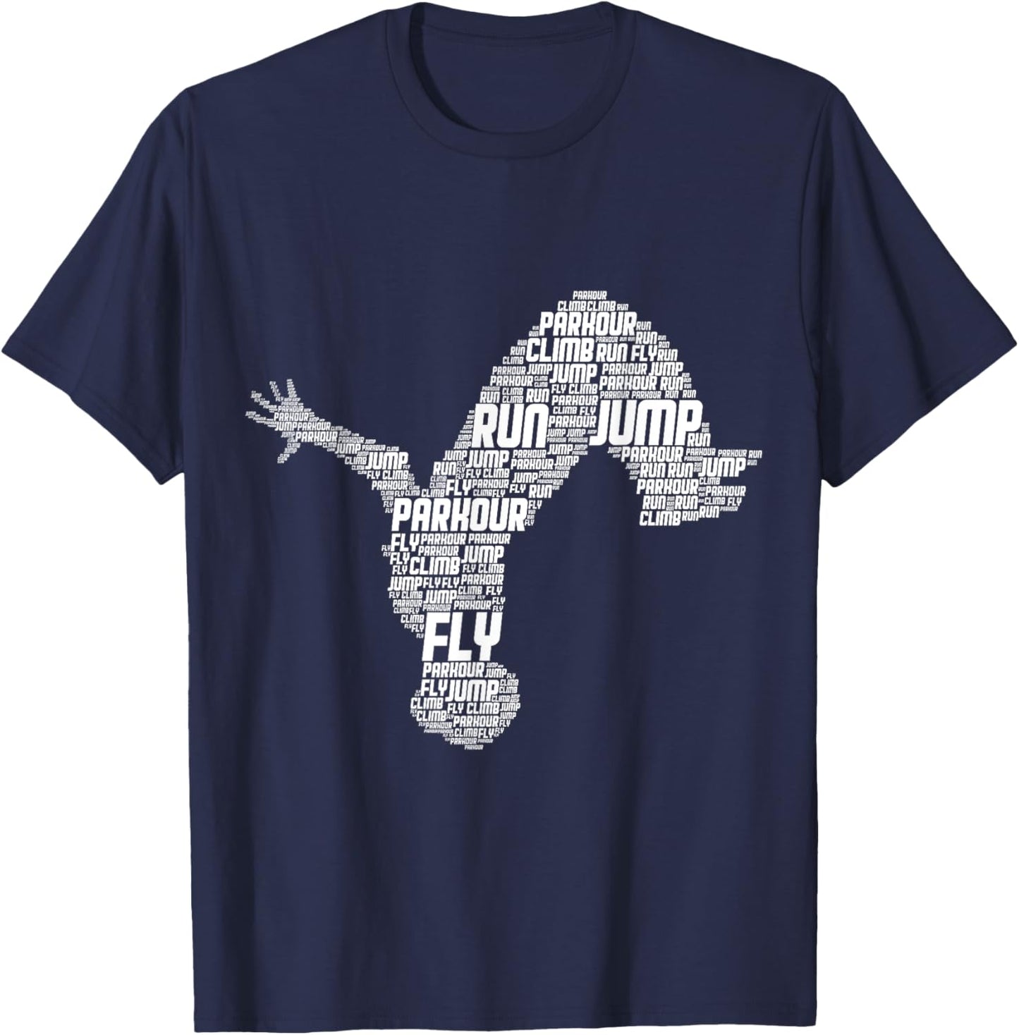 Parkour Freerunner Freerunning Traceur Men Kids Boys T-Shirt - T-Shirt | Navy