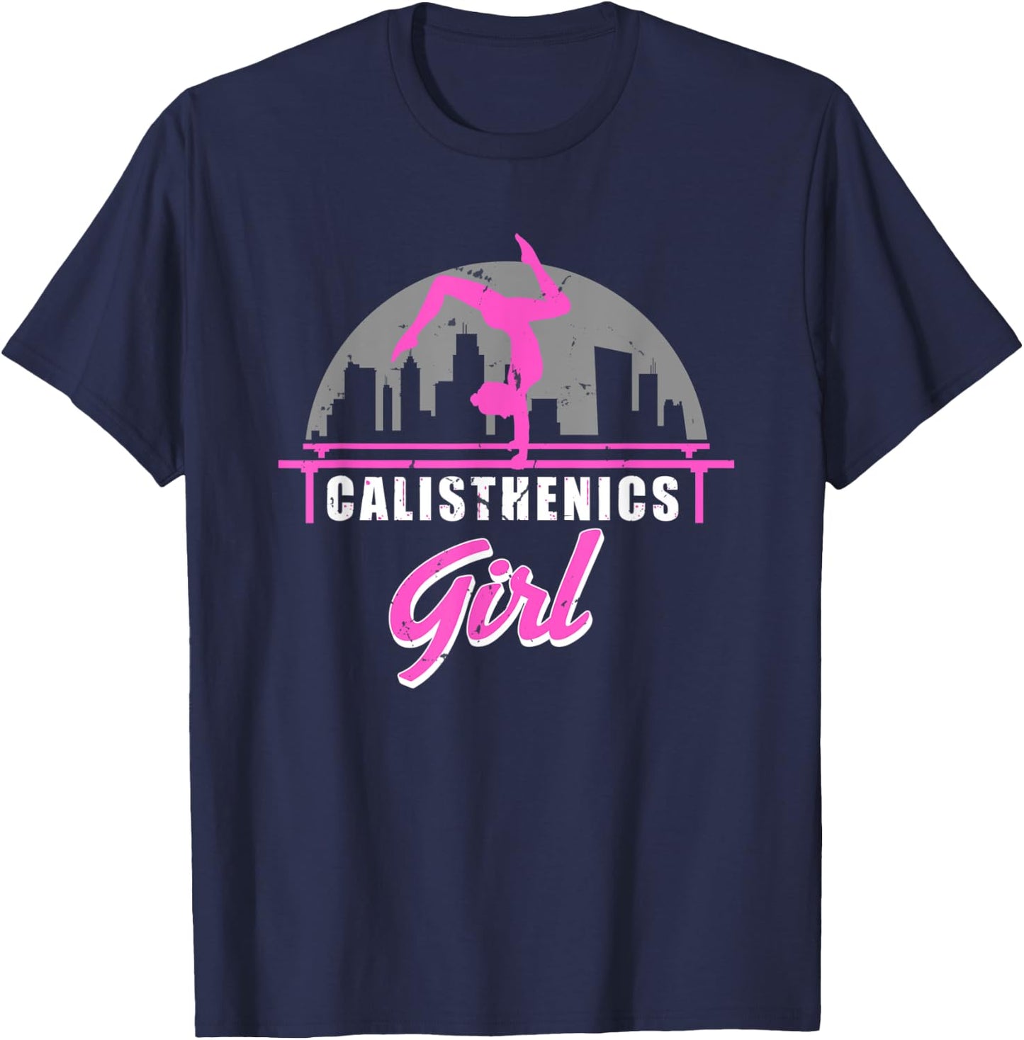 Calisthenics Girl Street Workout Handstand Strong Woman T-Shirt - T-Shirt | Navy