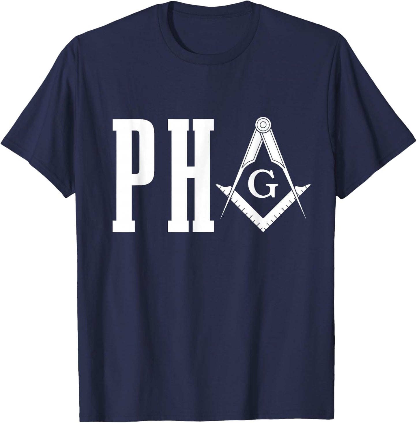PHA Prince Hall Mason Mason Square & Compass T-Shirt - T-Shirt | Navy