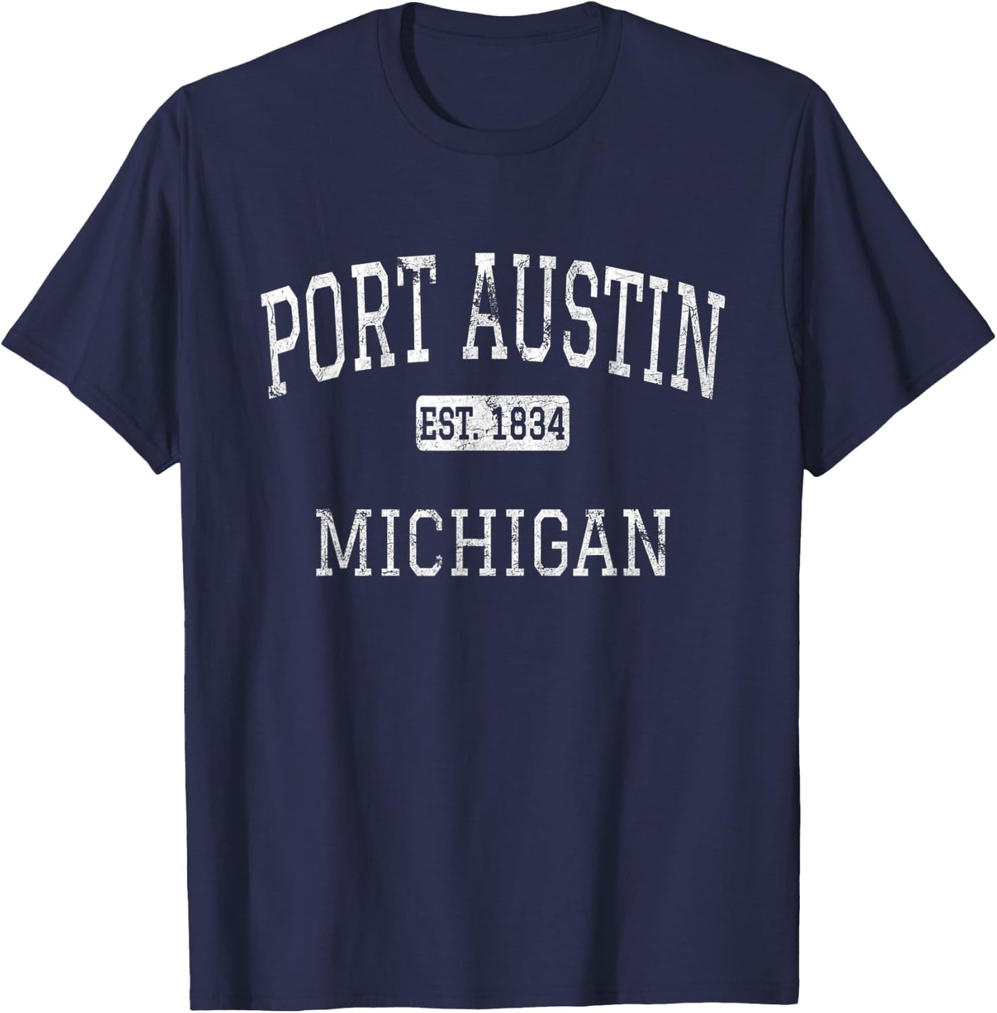 Port Austin Michigan MI Vintage T-Shirt - T-Shirt | Navy