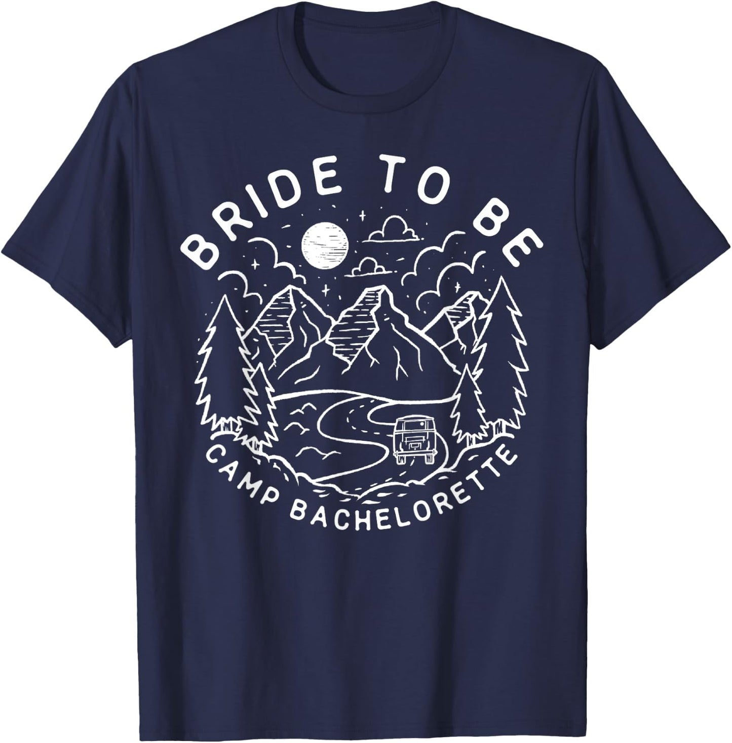 Vintage Bride To Be Camp Bachelorette Party Matching Gift T-Shirt - T-Shirt | Navy