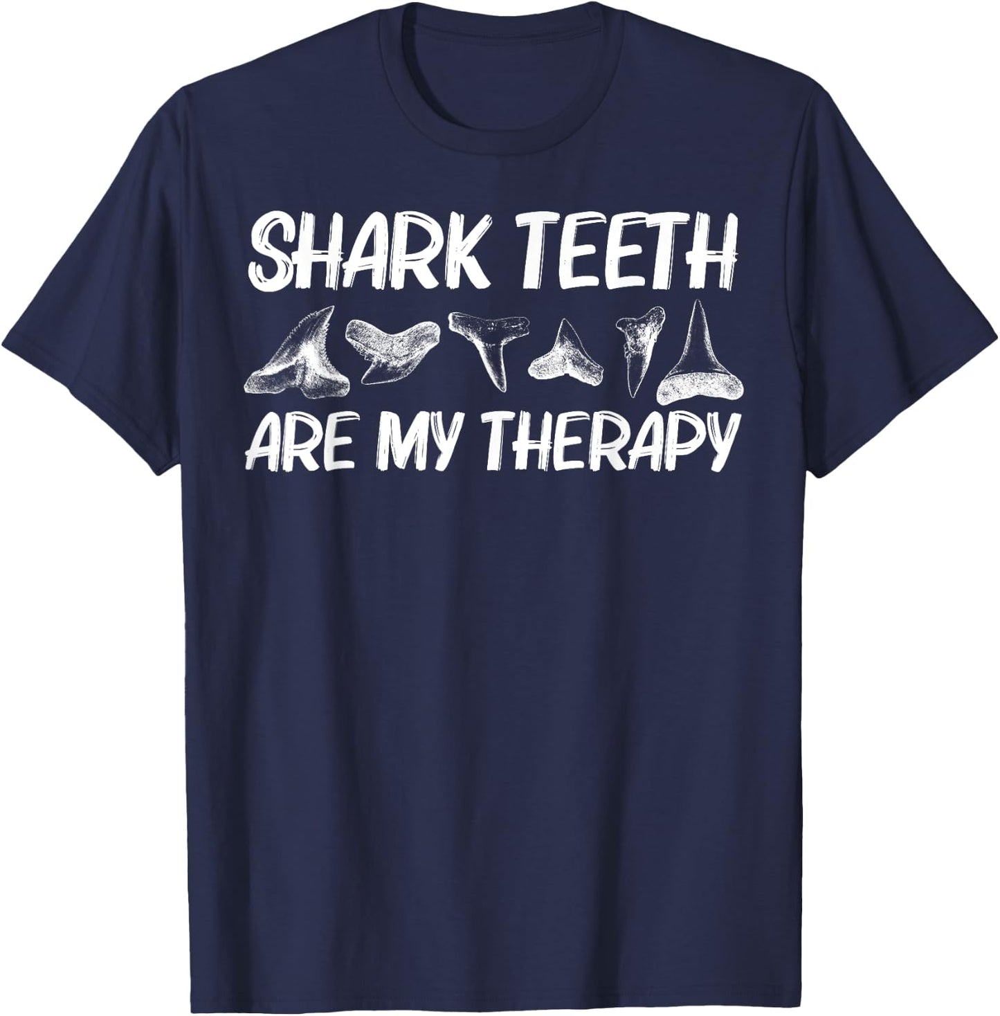 Funny Shark Teeth Design Women Animal Fossil Hunters T-Shirt - T-Shirt | Navy