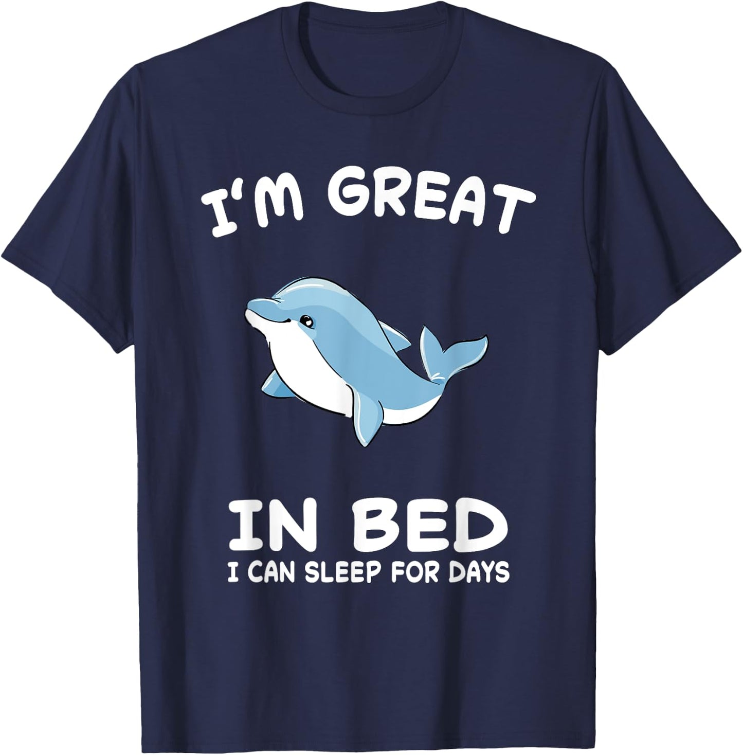 Dolphin Dolphins Nap Sleep Sleeping Pajama Nightgown T-Shirt - T-Shirt | Navy